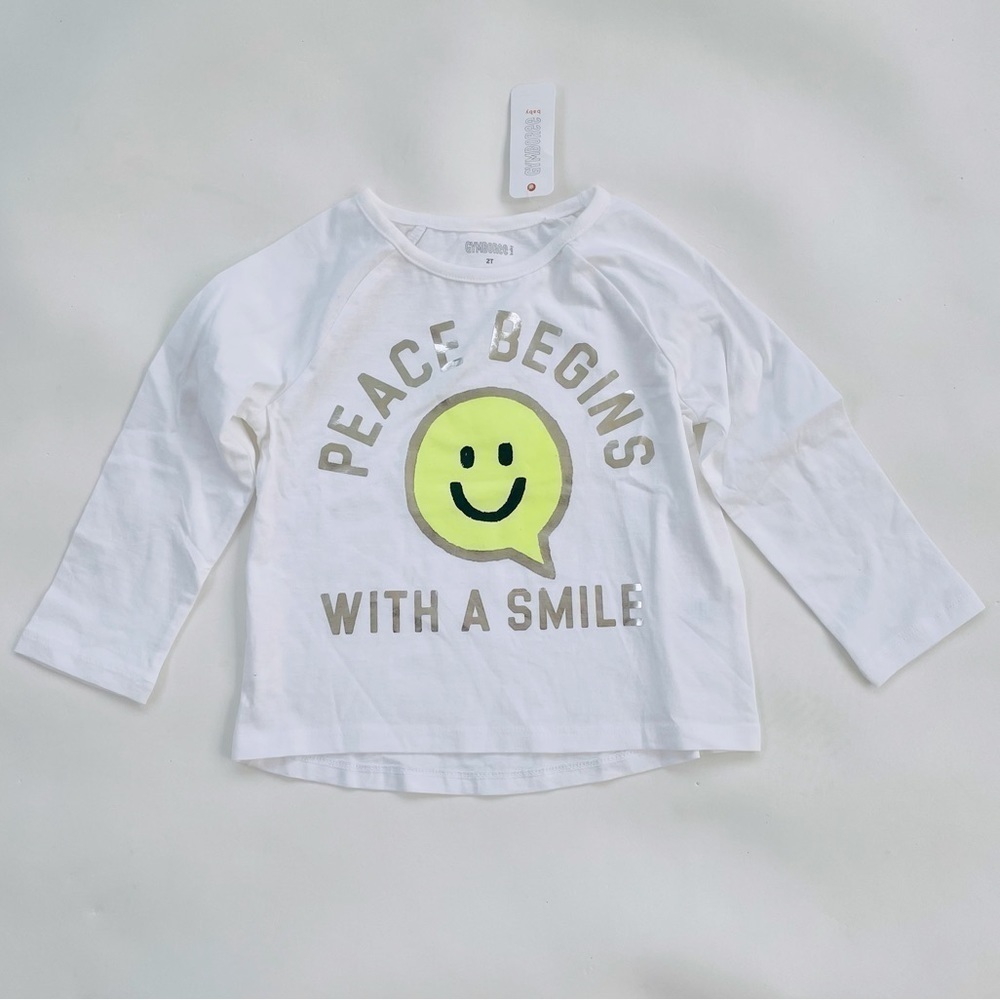 Gymboree Baby Smile White Lightweight Long-sleeve Tee NWT
